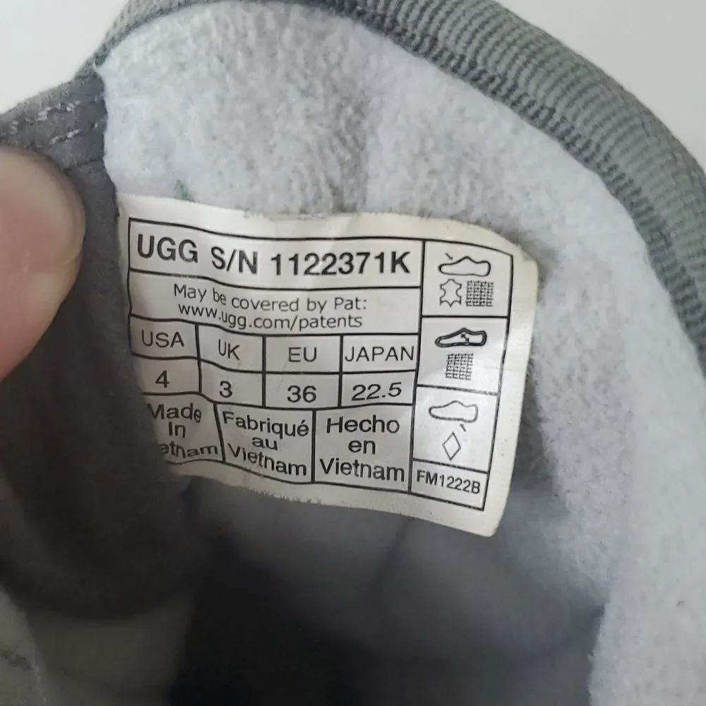 UGG Big Kids Toty Winter Weather Boot Grey Blue Size 4